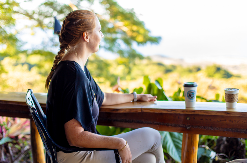 a person sitting at a table
